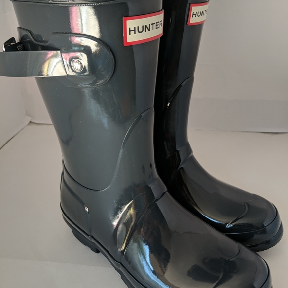 Hunter Shoes - Hunter Original Short Gloss Dark Slate Rainboots